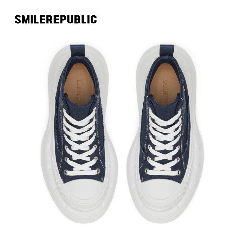 【Limited】Navy Blue SR 2.0 High Top Canvas Shoes - SMILEREPUBLIC
