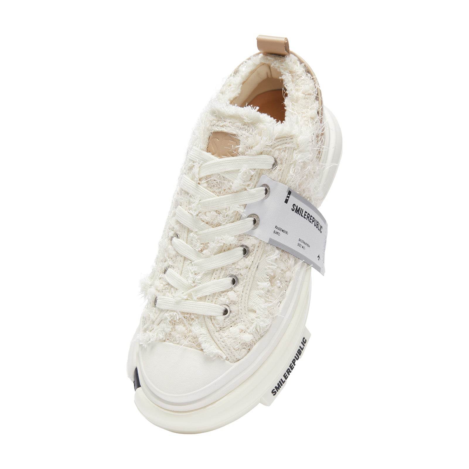 Inception 70s Pearl Girl White Pink Sneakers Shoes Streetstyle - SMILEREPUBLIC