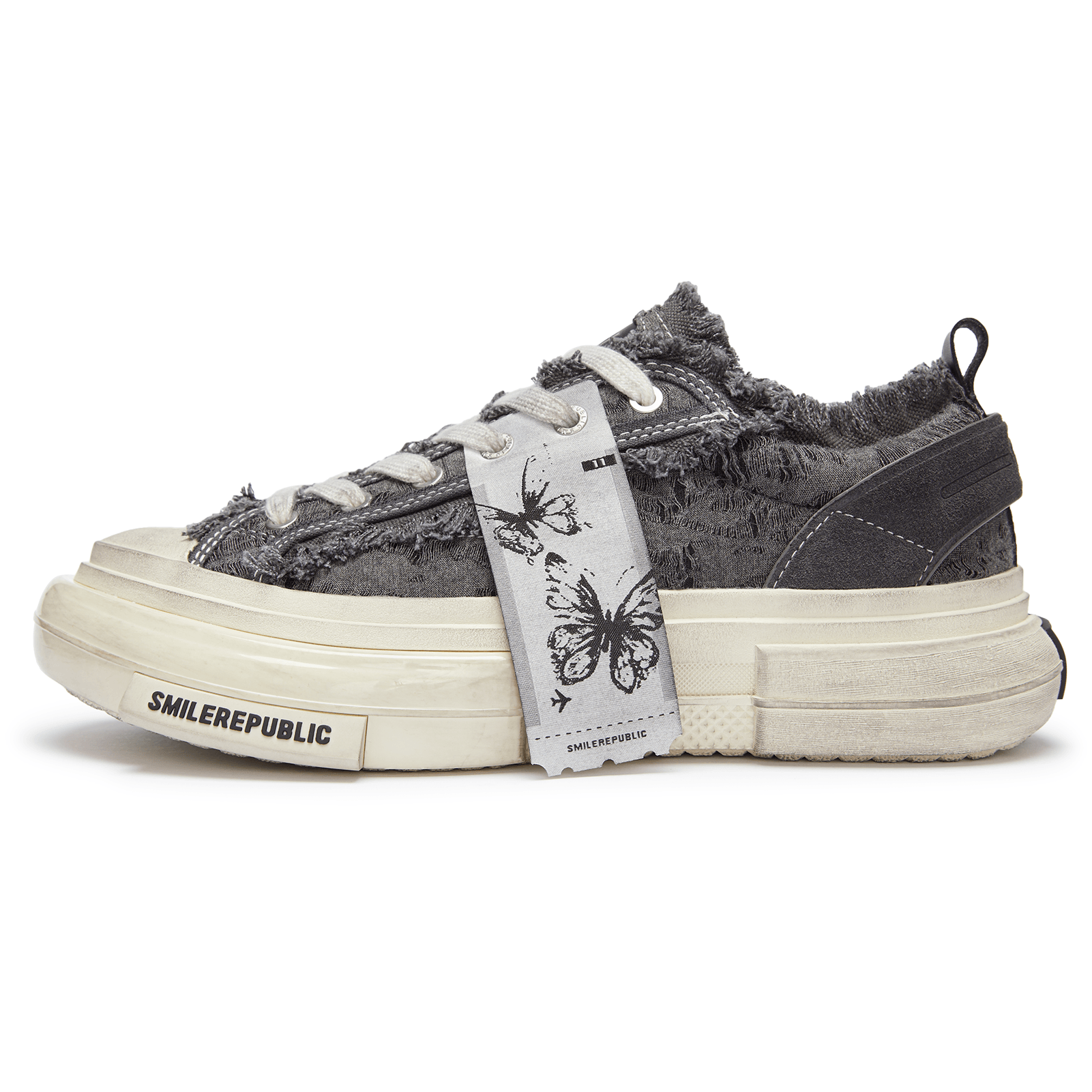 Inception 70s Antique Fringe Grey Sneakers Fashion Streetstyle Slip on Shoes