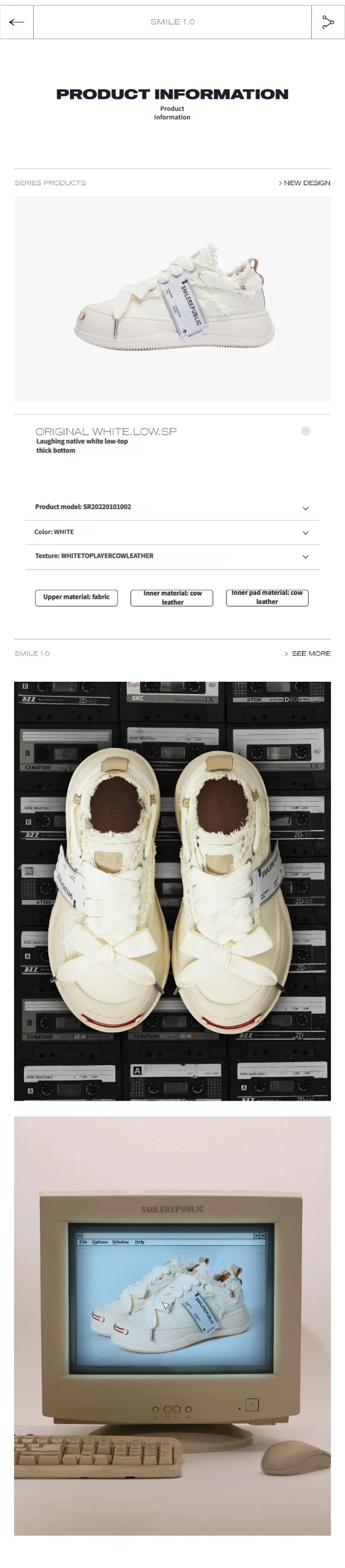 White Coarse Canvas Low-Top Platform Sneaker