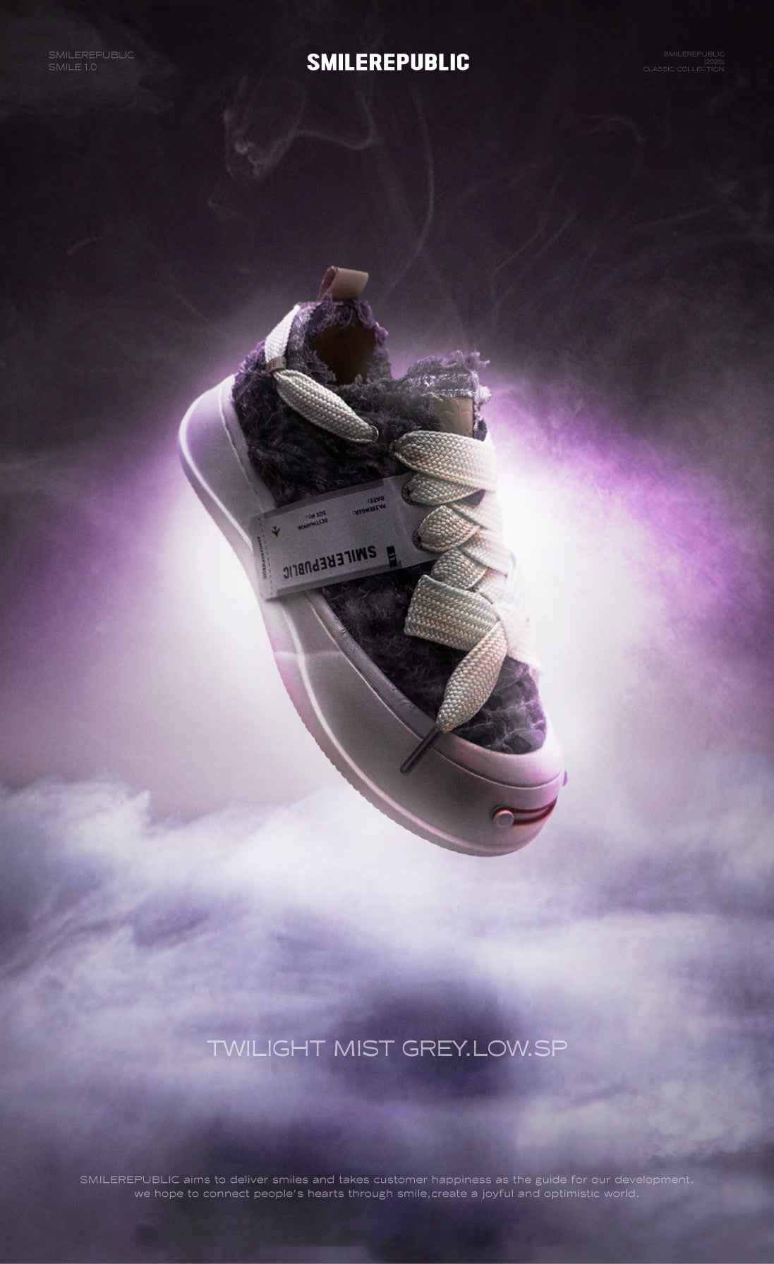 Twilight Mist Grey Low-Top Platform Sneaker-SMILEREPUBLIC