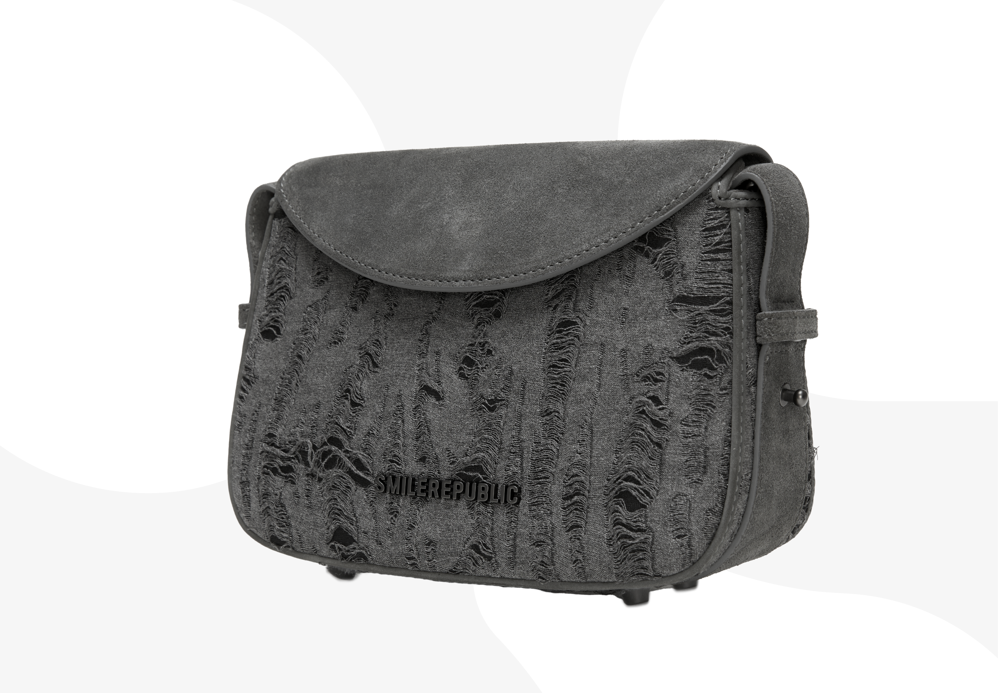 Gray Fringe Chamois Musette Bag