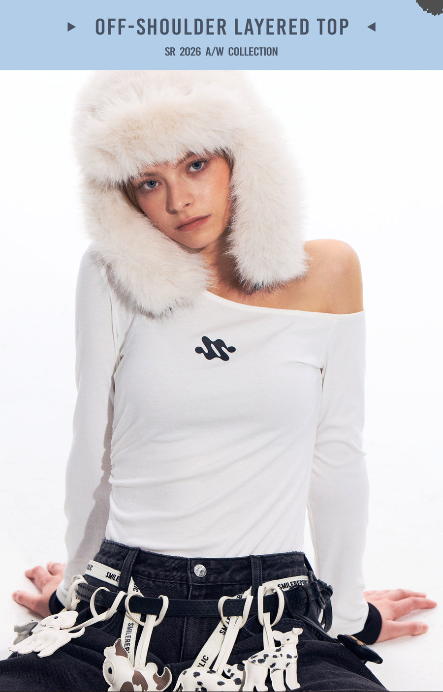 Gray One Shoulder Stretch Top with Viscose Blend Fabric for Women 详情图 7