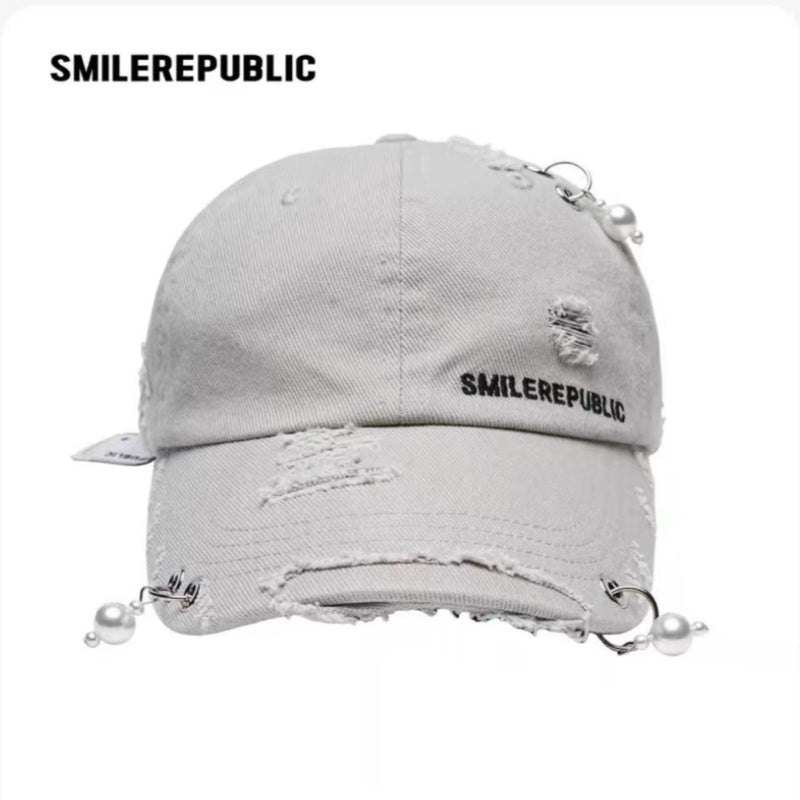Distressed Pendant Detail Cap-SMILEREPUBLIC