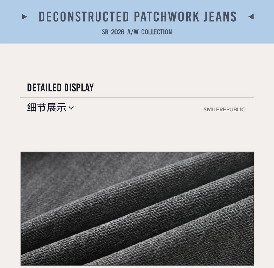 Gray Washed Wide Leg Jeans with Dropped Waist Detail, Cotton Blend Denim Pants for Women 详情图 10