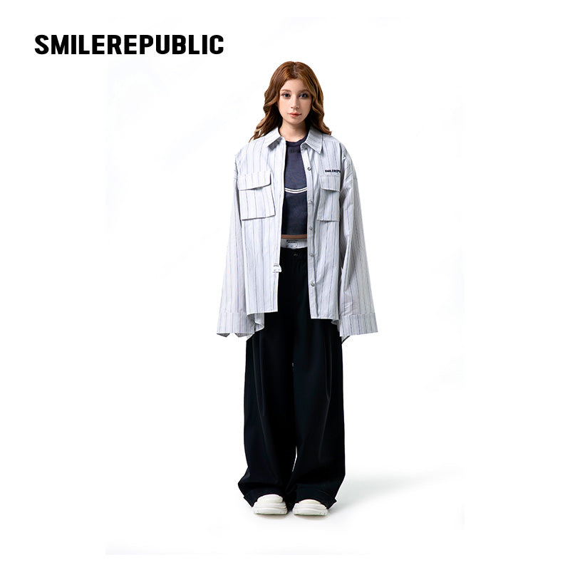 Black Wool Blend Double Waist Pleated Wide Leg Cuffed Casual Pants for Women