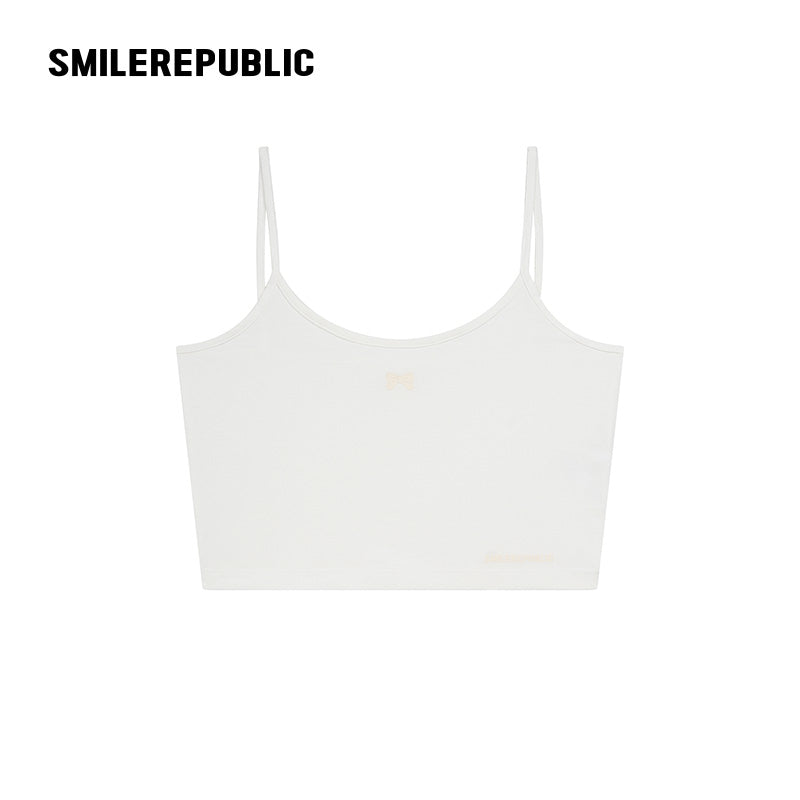 Ivory Nylon Jacquard Lace Bow Detail Cropped Cardigan and Cotton Blend Camisole Two Piece Set