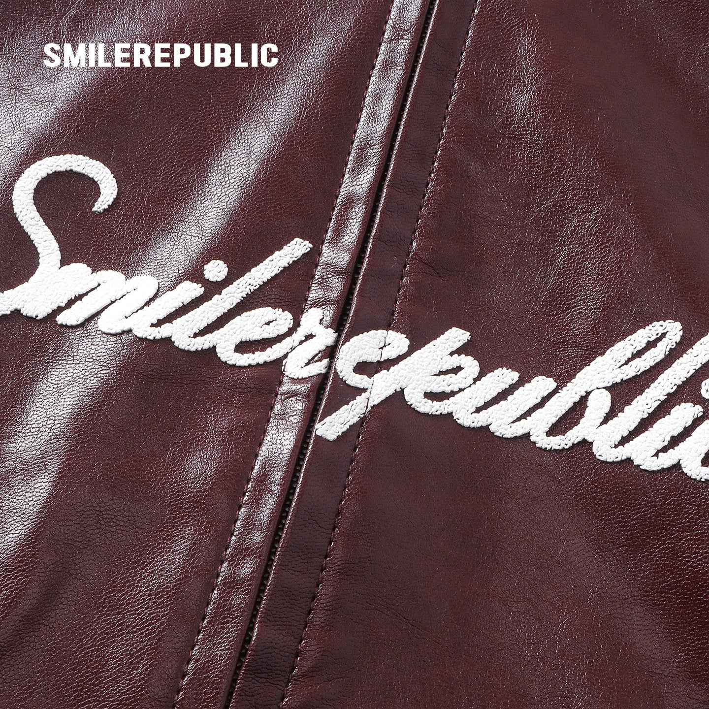 Cherry Red / Black Layered Hooded PU Leather Jacket