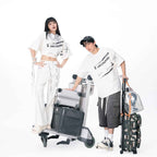White Large Airplane Ticket Graphic Prin