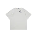 Washed Black/Washed White 100% Cotton Double-Layer Crewneck Short Sleeve T-Shirt, Casual Everyday Tee