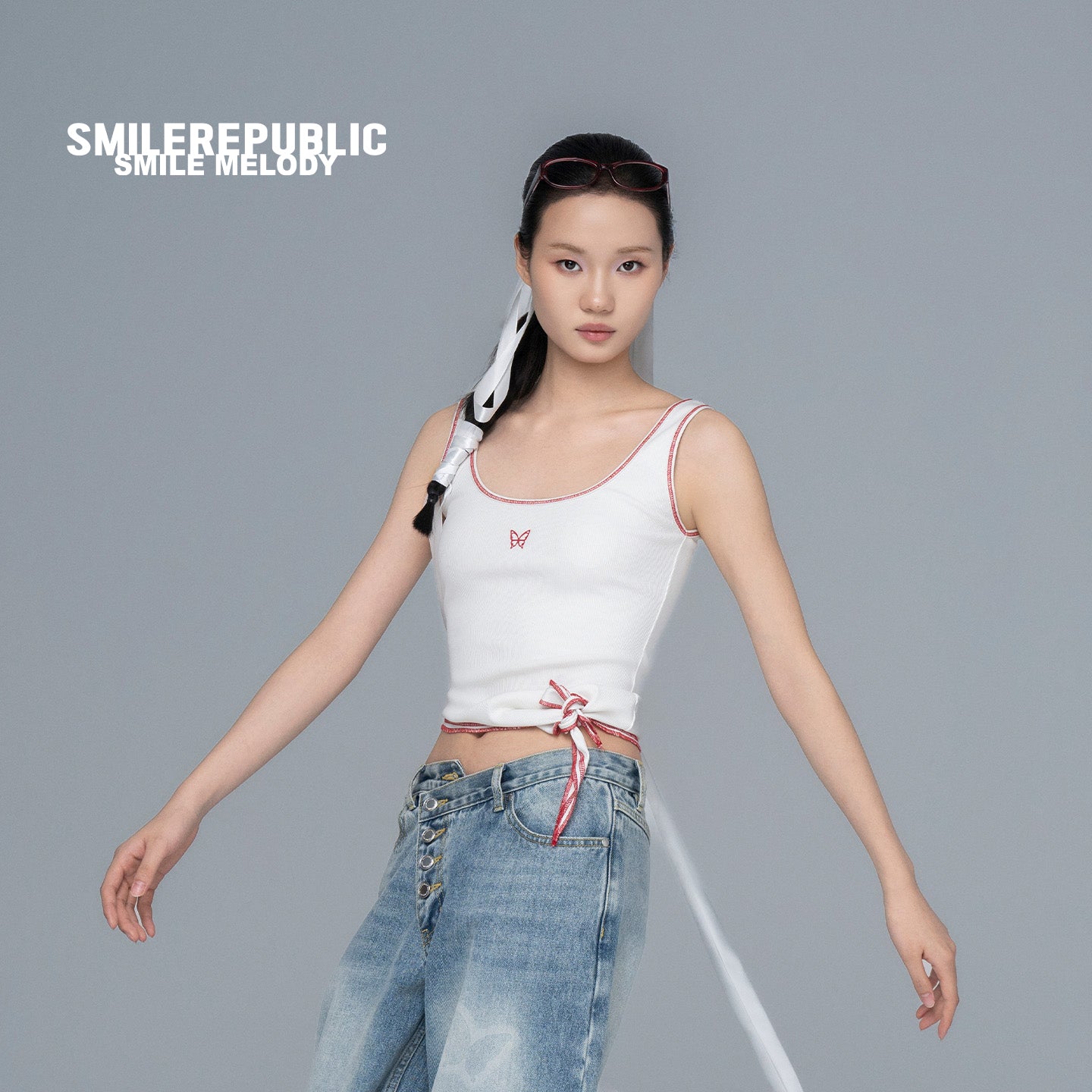 Tie-Detail Tank Top-SMILEREPUBLIC