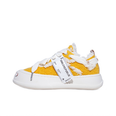 Sunset Yellow Tweed Fashion Sneaker - SMILEREPUBLIC
