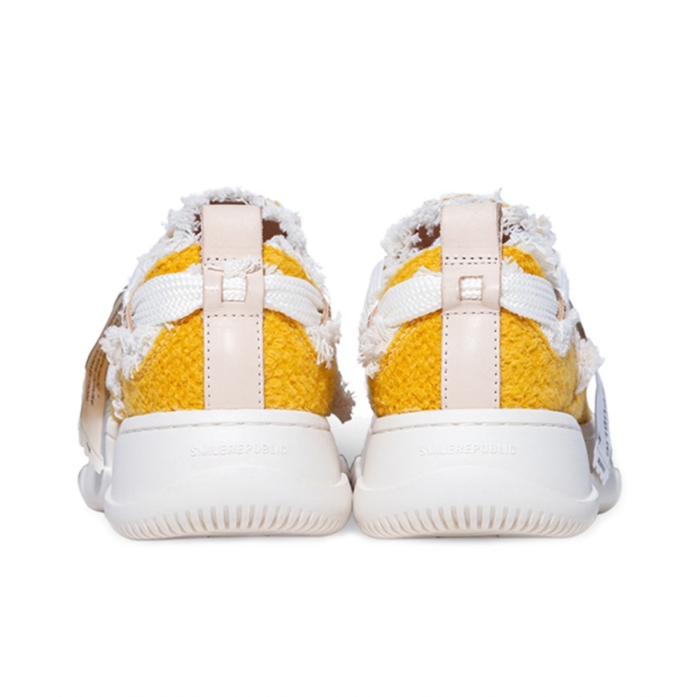 Sunset Yellow Tweed Fashion Sneaker - SMILEREPUBLIC