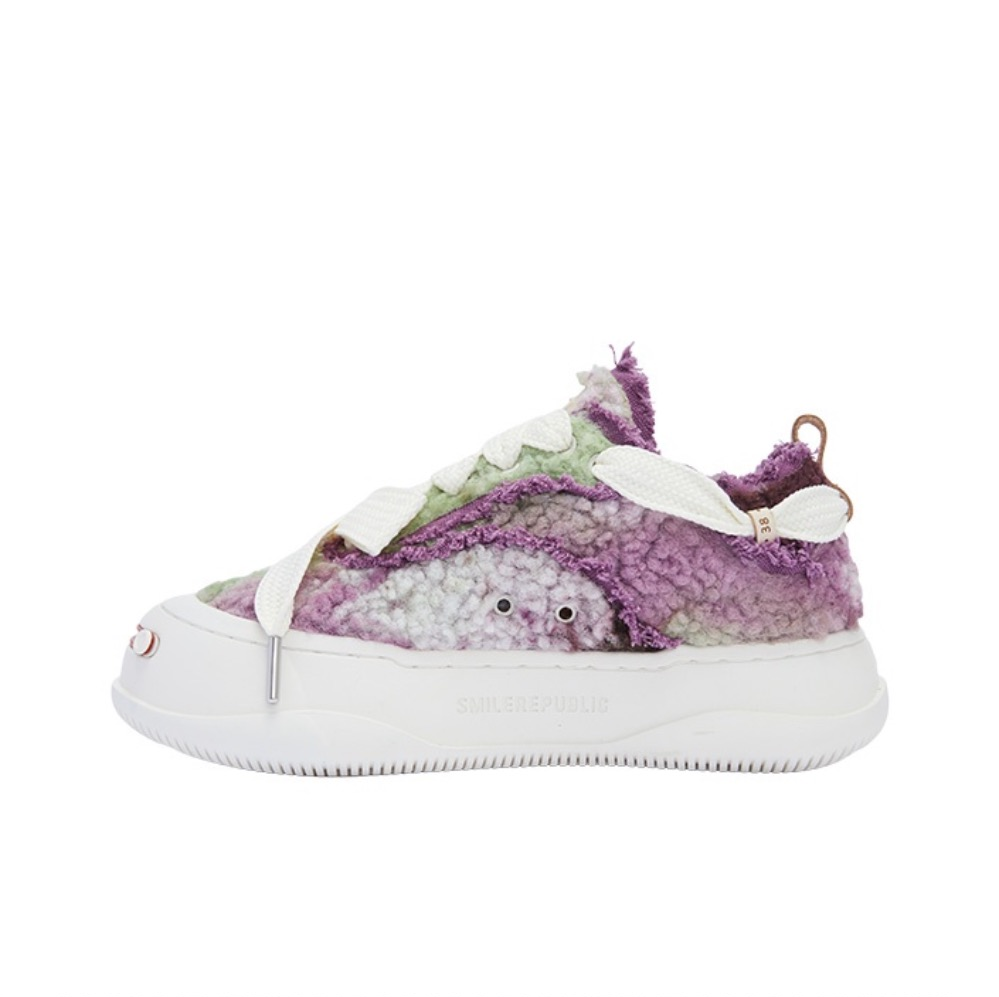 Purple Green Woolen Low Top SB Sneaker - SMILEREPUBLIC Slip On Shoes Store