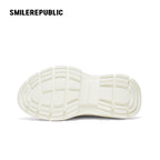 Cream White Frayed Canvas Smile Toe Platform Sneakers, Unisex Lace Up Shoes - view 9