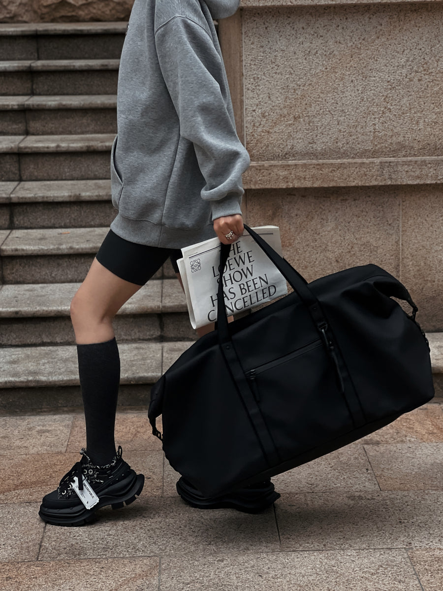 Black Frayed Canvas Smile Toe Chunky Platform Sneakers, Unisex Low Top 详情图 11