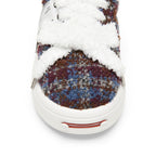 Multicolor Fair Isle-Inspired Fleece Platform Sneakers with Interchangeable Smile Toe