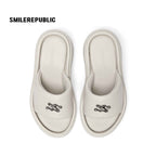 Off White Silver Tone 3D Logo Platform Wedge Slide Sandals, Open Toe