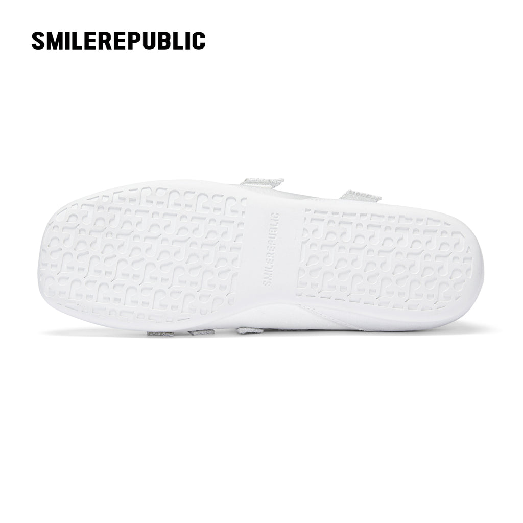 Off-White Ballet-Inspired Low Top Sneakers with Silver Cross Straps