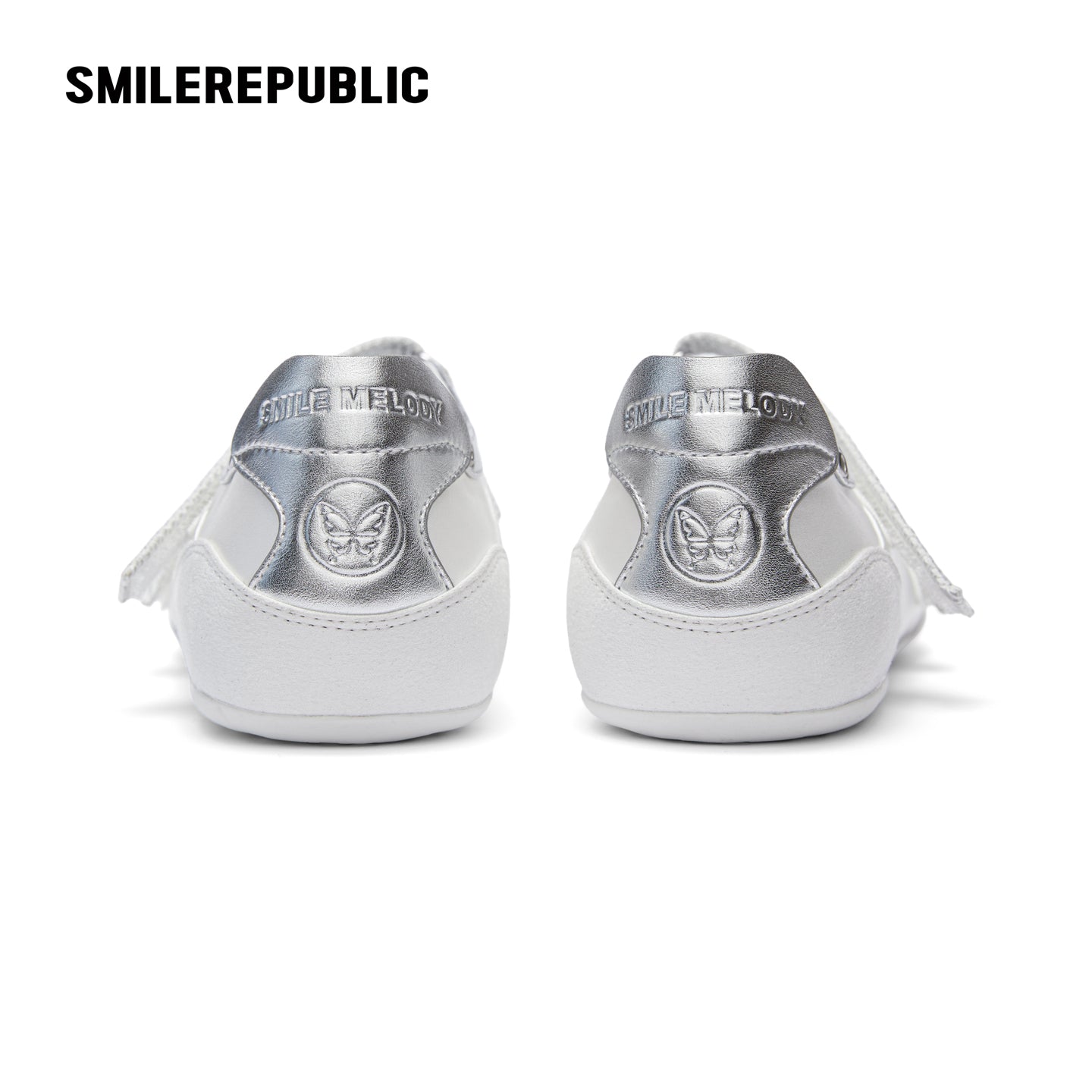 Off-White Ballet-Inspired Low Top Sneakers with Silver Cross Straps