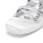 Off-White Ballet-Inspired Low Top Sneakers with Silver Cross Straps