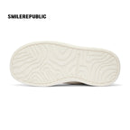 White Cartoon Monster Patch Chunky Sneakers, Unisex Lace Up Shoes - view 7