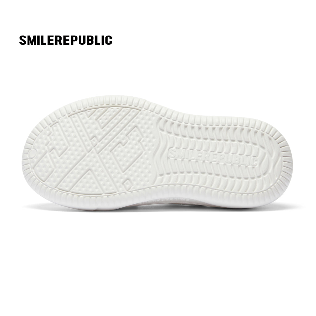 White Smile Toe DIY Charm Platform Clog Sneakers, Unisex Low Top Lace Up Shoes