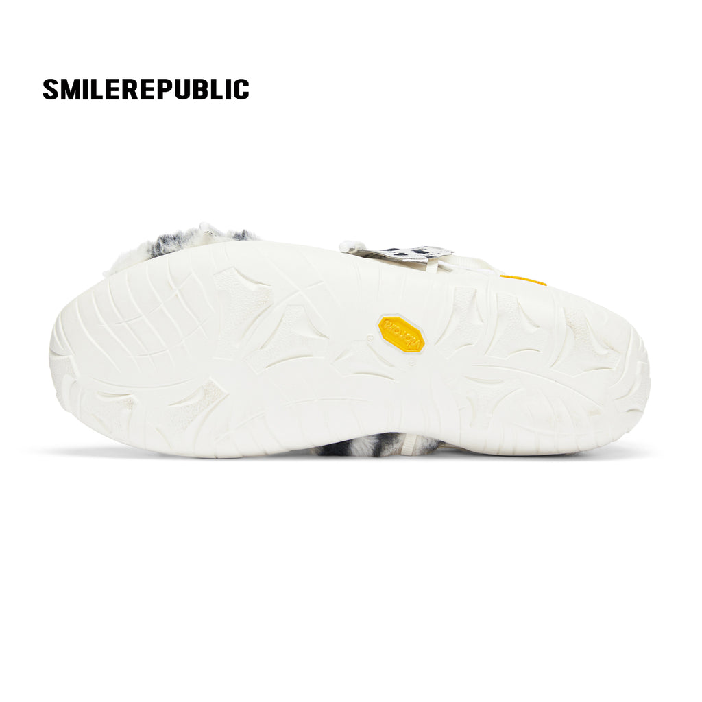 White Dalmatian Spot Hair Detail Low Top Casual Sneakers, Unisex Shoes