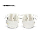 White Dalmatian Spot Hair Detail Low Top Casual Sneakers, Unisex Shoes