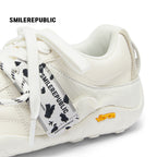 White Dalmatian Spot Hair Detail Low Top Casual Sneakers, Unisex Shoes