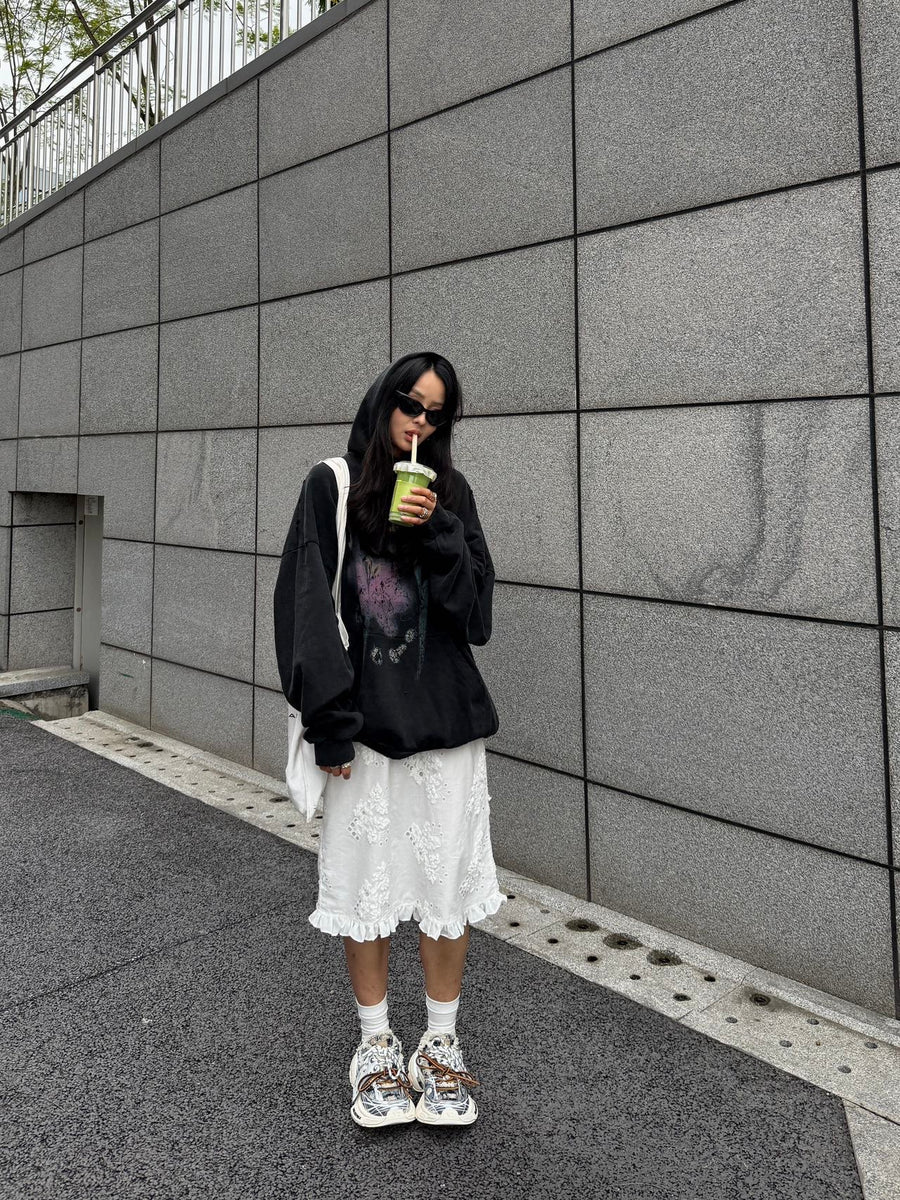 Metallic Silver Blue Black Plaid Tweed Chunky Sneakers, Unisex Lace Up Shoes 详情图 3