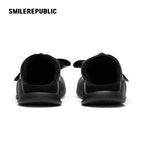 Black Bow Platform Slides, Slip On Open Back Sandal Mules