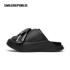 Black Bow Platform Slides, Slip On Open Back Sandal Mules