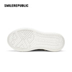 Women's Ash Gray Frayed Trim Platform Sneaker Mules with Smile Toe - view 8