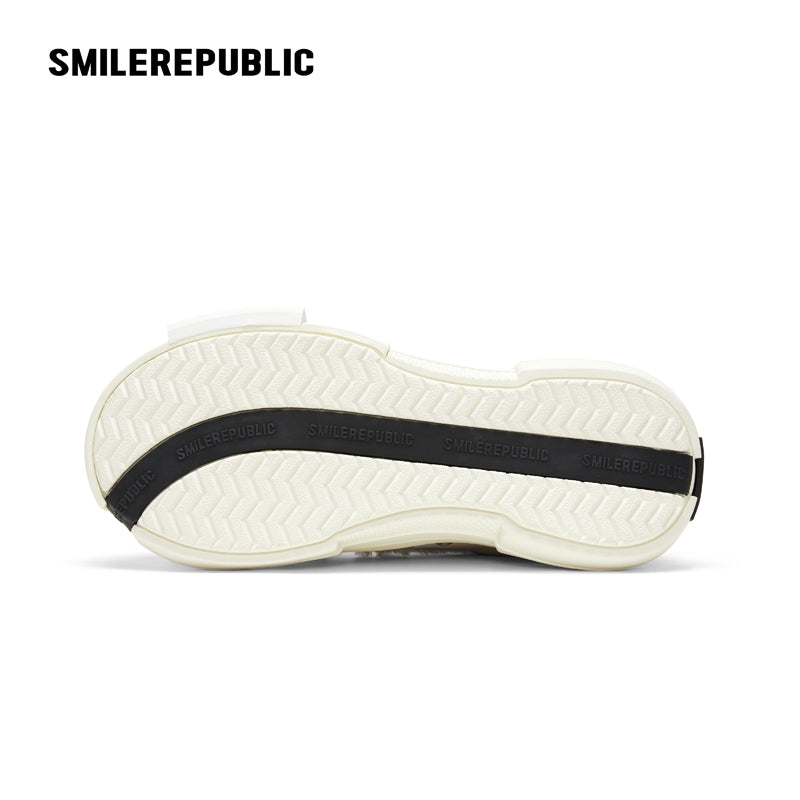 White Frayed Platform Sneakers, Unisex Low Top Lace Up Shoes