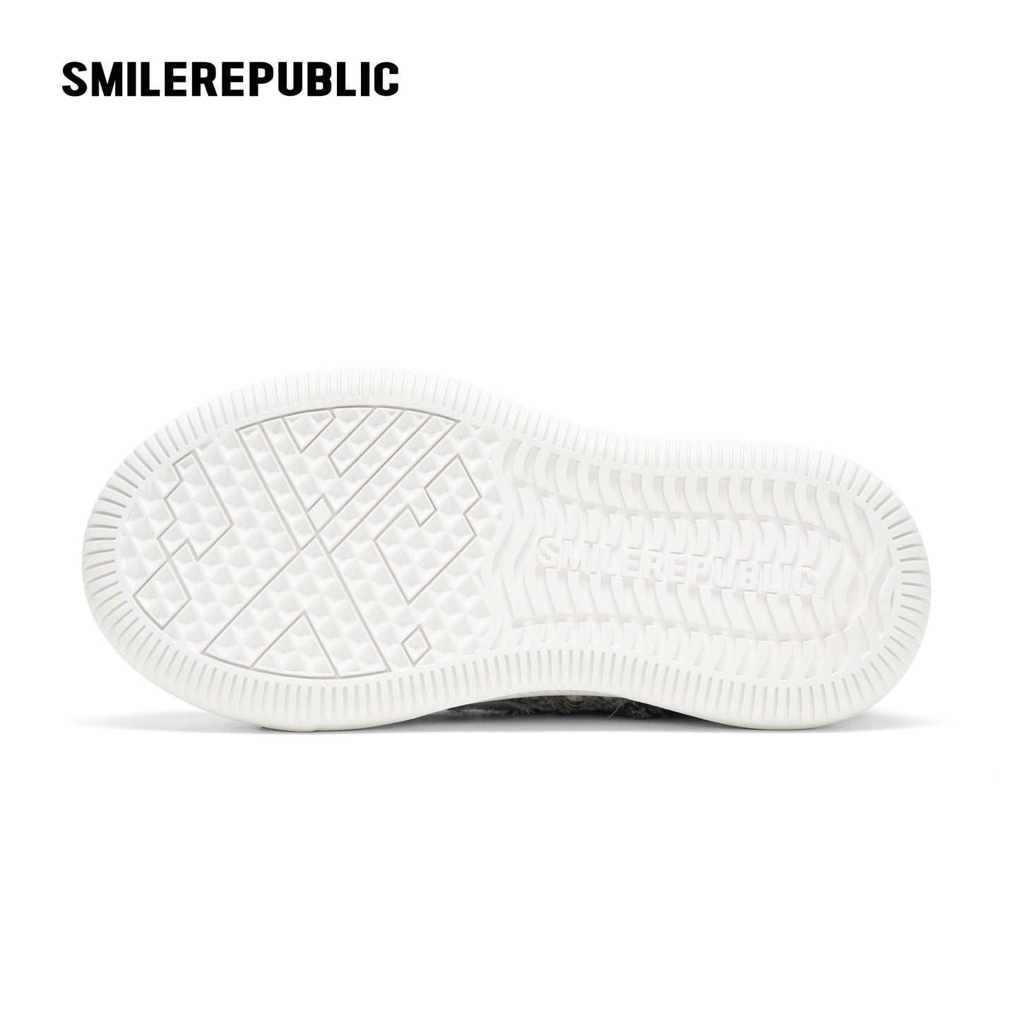 Dusk Gray Frayed Textile Platform Sneakers with Interchangeable Smile Toe, Unisex Low Top