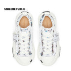 Women's White and Blue Frayed Tweed Platform Sneakers - view 6