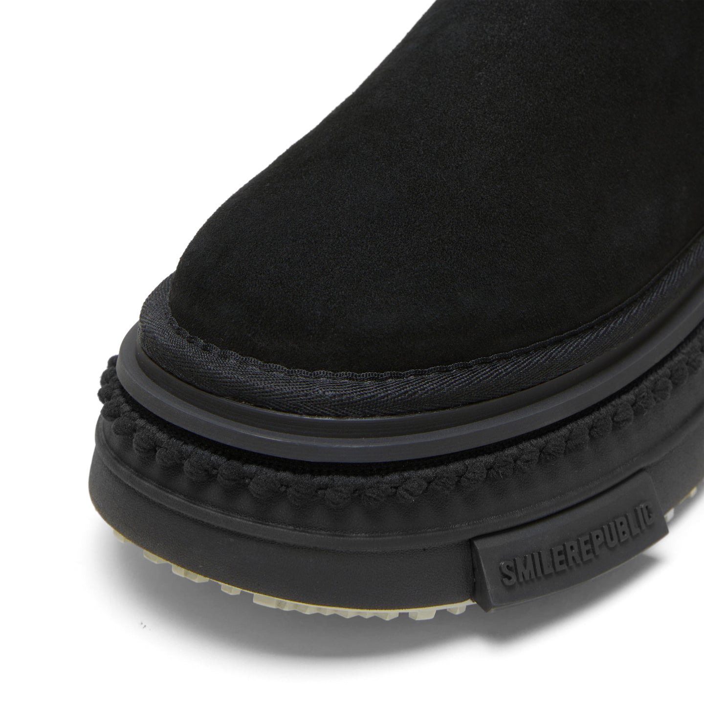 Black Low-Shaft Slip-On Chunky Platform Ankle Boots, Casual Winter Shoes