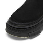 Black Mid-Calf Side-Zip Chunky Platform Winter Boots with Rear Pull Tabs