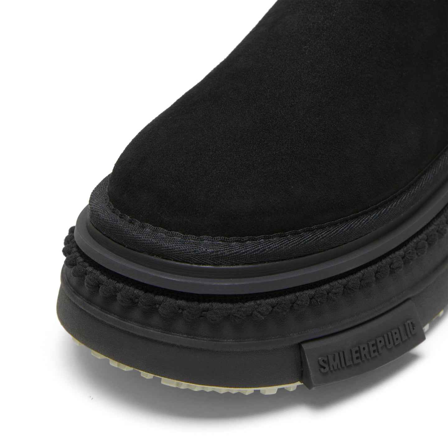 Black Mid-Calf Side-Zip Chunky Platform Winter Boots with Rear Pull Tabs