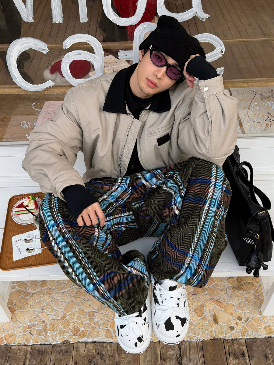 Black White Cow Print Twill Platform Sneakers, Unisex Lace Up Shoes 详情图 4