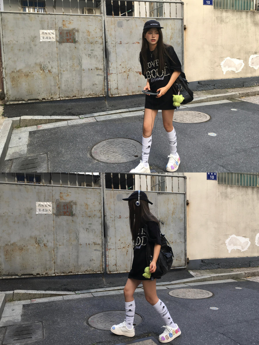 White Cartoon Monster Patch Chunky Sneakers, Unisex Lace Up Shoes 详情图 7