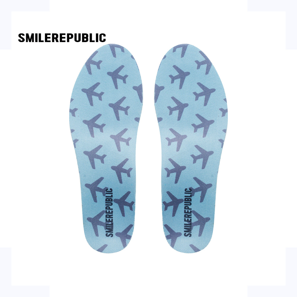 SMILEREPUBLIC Blue Arch Support Insoles with EVA Cushioning and TPU Support, Breathable Comfort Inserts for Sneakers