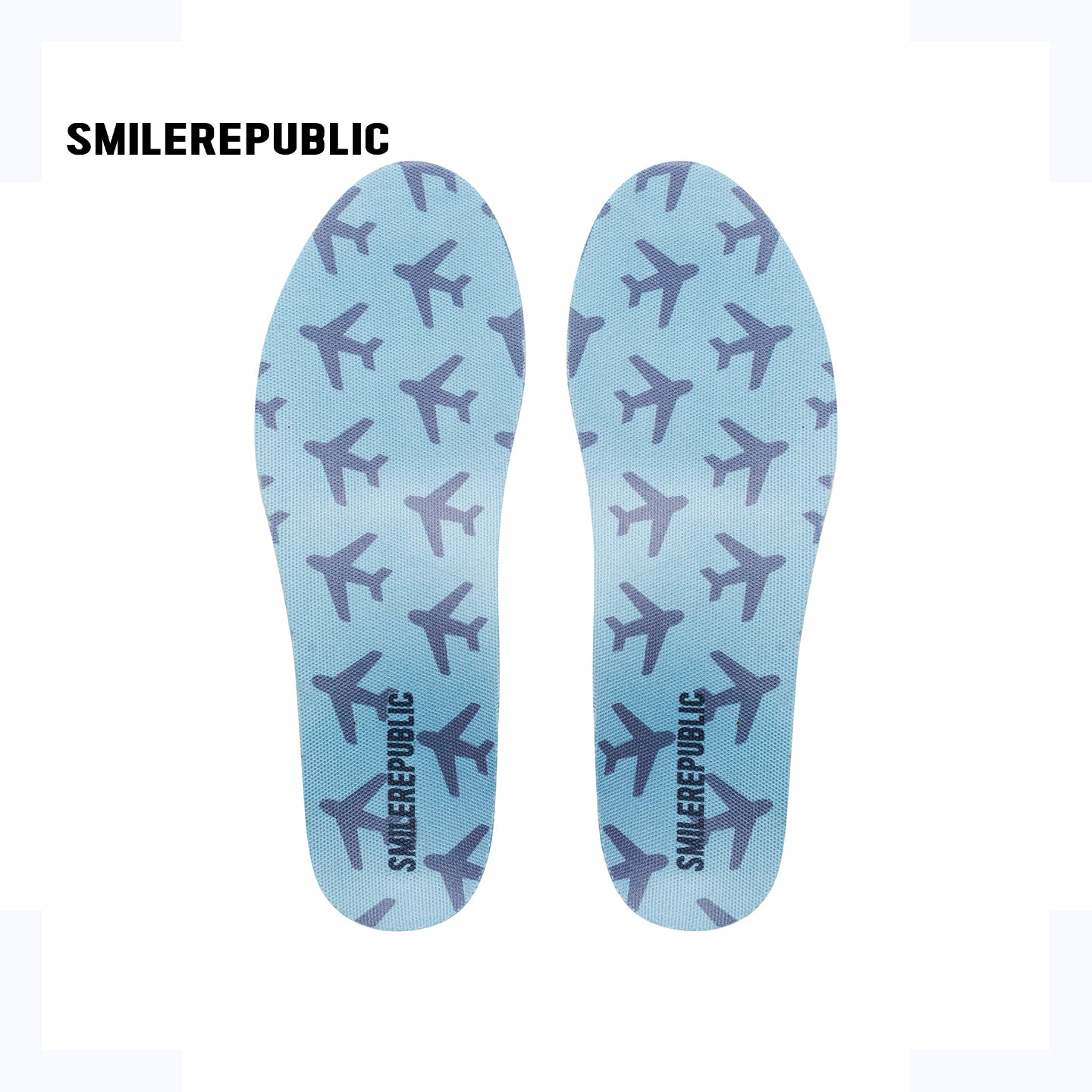 SMILEREPUBLIC Blue Arch Support Insoles with EVA Cushioning and TPU Support, Breathable Comfort Inserts for Sneakers
