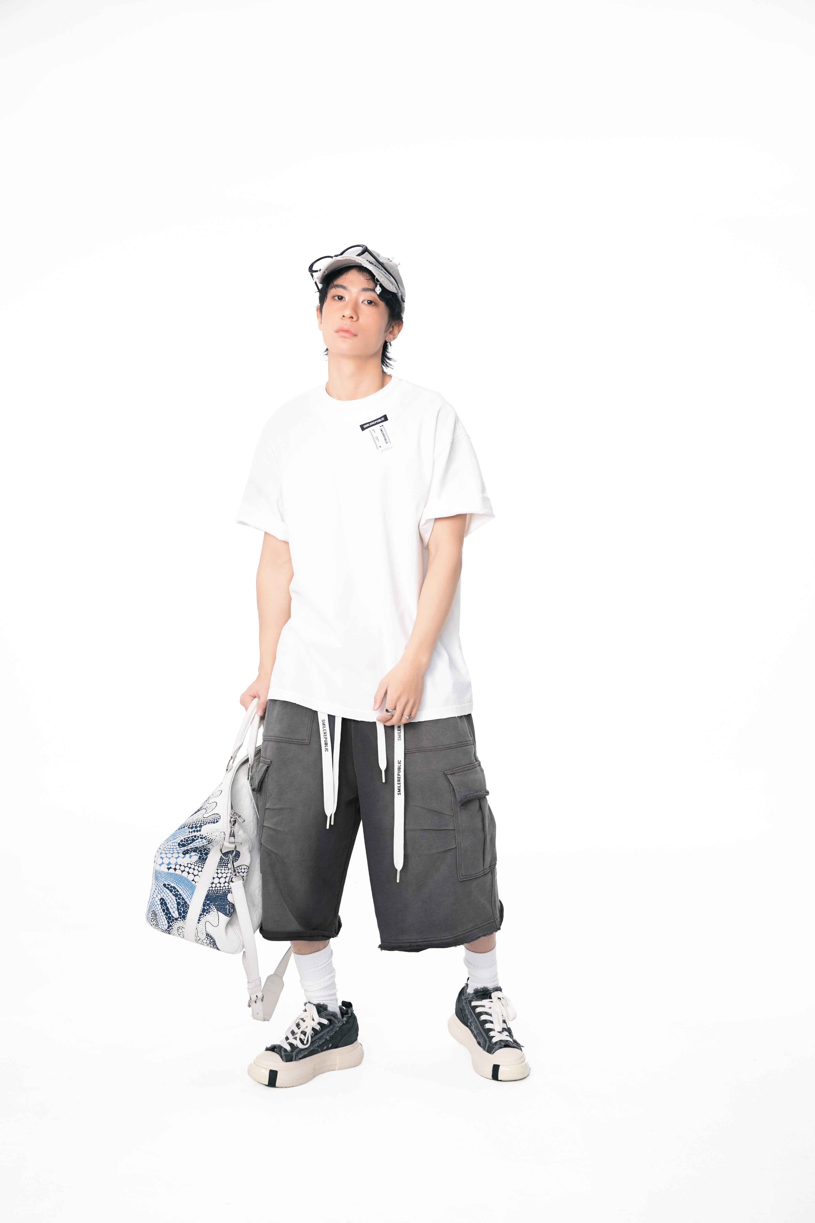 Ribbon Trimmed Washed Shorts