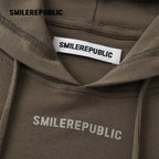 Dark Green-Gray Stretch Regenerated Cellulose Wool Blend Slim Fit Cropped Graphic Hoodie for Women