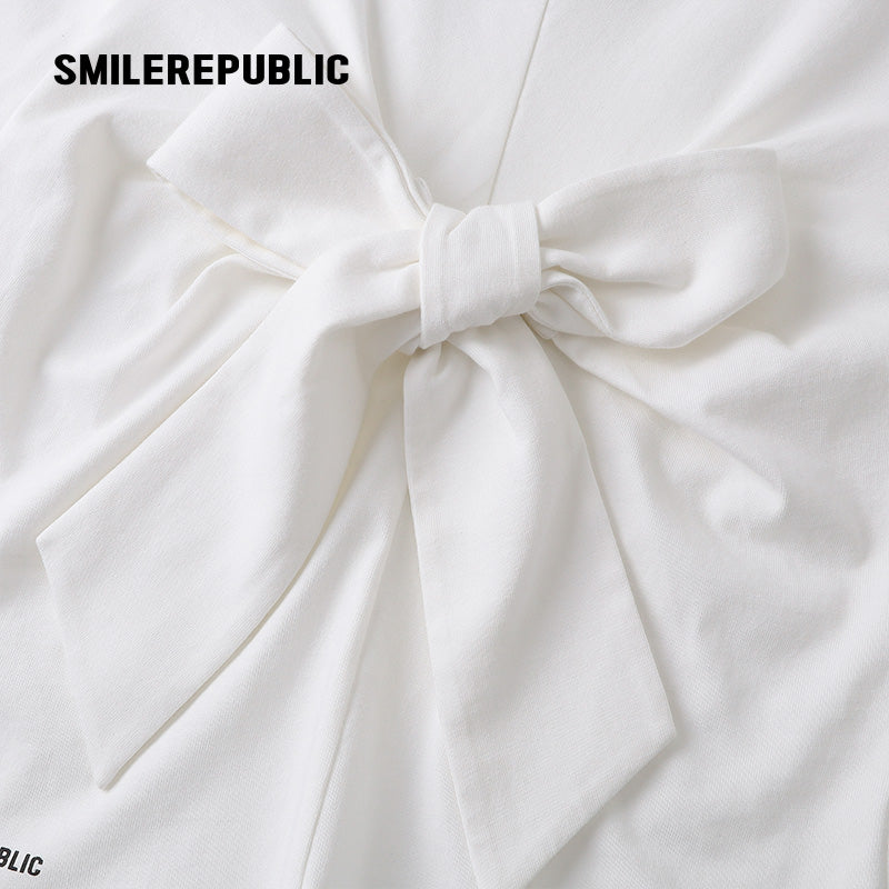 Draped Bow Top-SMILEREPUBLIC