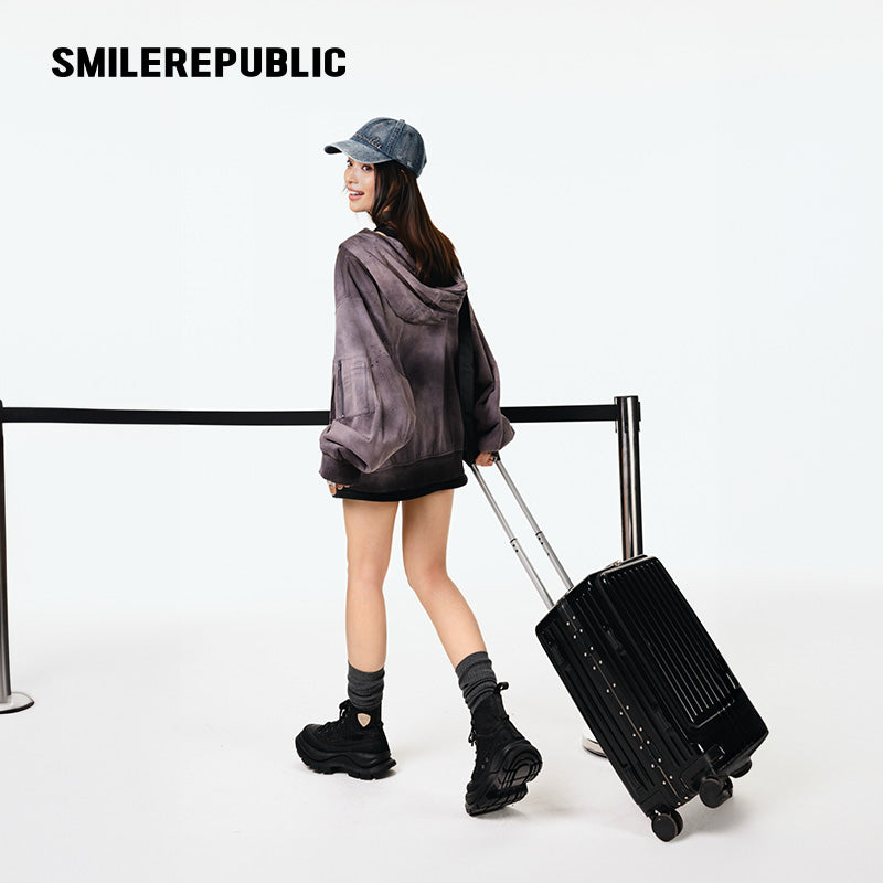 Crystal Hotfix Sweatshirt Jacket-SMILEREPUBLIC