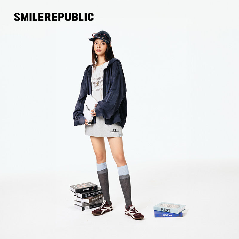 Crystal Hotfix Sweatshirt Jacket-SMILEREPUBLIC