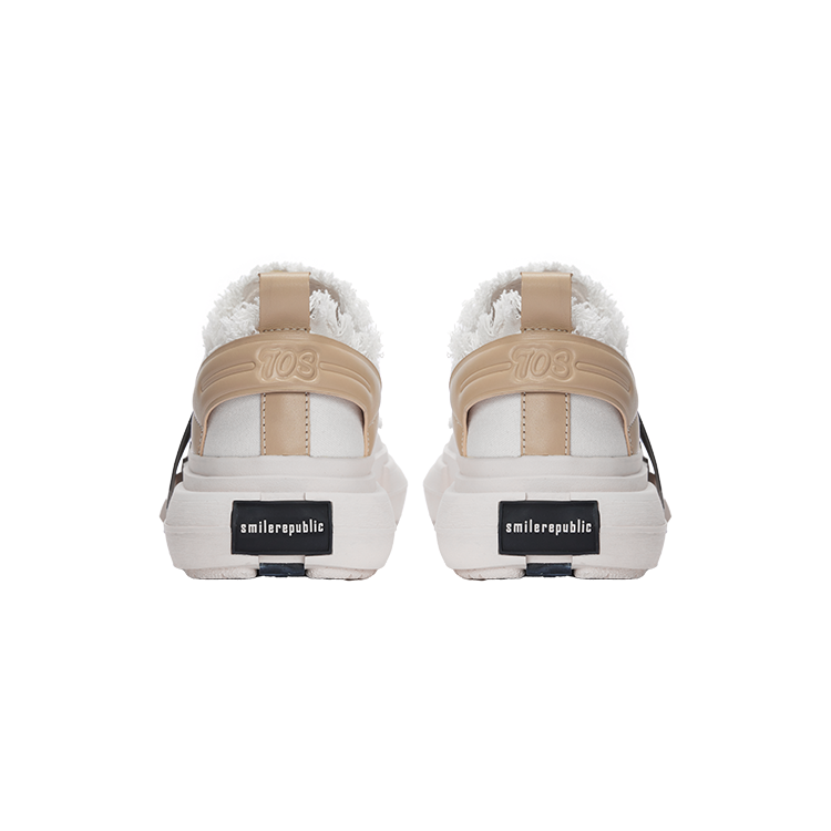 White 70s Frayed Canvas Platform Sneakers, Unisex Low Top Lace Up Shoes